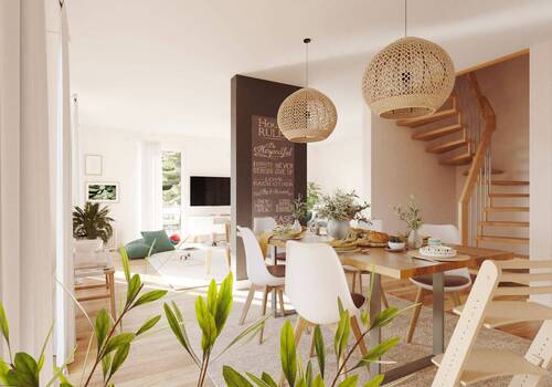 Aura-125-Wohnzimmer-Esszimmer.jpg - Einfamilienhaus mit 132,00 m&sup2; in Enzen zum Kaufen