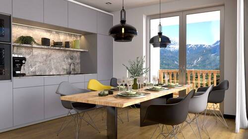 Wohnbereich Visualisierung - Etagenwohnung mit 91,00 m&sup2; in Mittenwald zum Kaufen