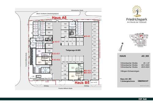 Übersicht 1.UG Tiefgarage und Keller - 