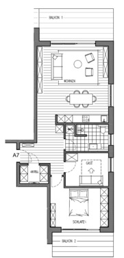 wohnung a7.PNG - Wohnung mit Balkon - 549.000,00&nbsp;EUR Kaufpreis, ca.&nbsp; 85,20&nbsp;m&sup2;&nbsp;Wohnfl&auml;che