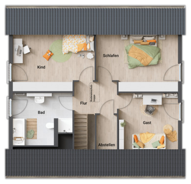 7 - Einfamilienhaus-Mitwachshaus-Flair-148-Dachges - 
