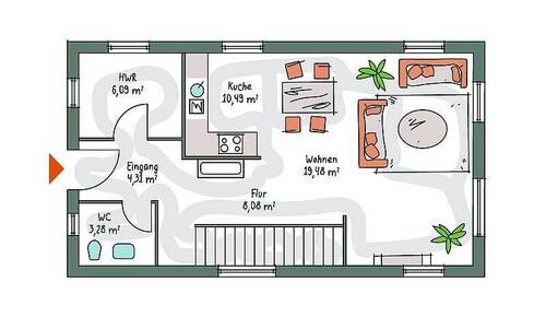 Erdgeschoss - 3 Zimmer Einfamilienhaus zum Kaufen in Erlangen