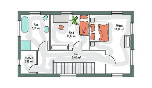Obergeschoss - 3 Zimmer Einfamilienhaus in Erlangen