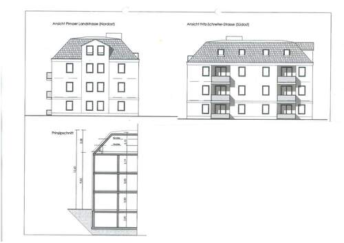 Außenans. und Schnitt Haus 1 - 