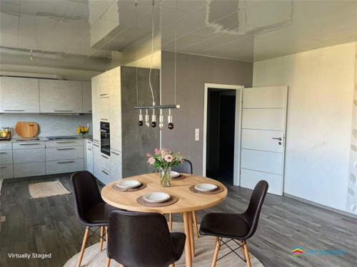 Wohnzimmer und Küche - virtually staged - 
