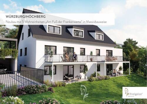 Visualisierung Aussenansicht - 3 - 4,5 Zimmer - Neubau mit 5 Wohneinheiten 'Am Fuß der Frankenwarte' in Massivbauweise