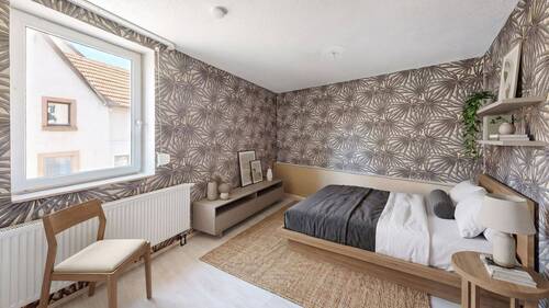 Einrichtungsbeispiel Schlafzimmer OG WE 1 - 