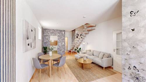 Einrichtungsbeispiel Wohnbereich EG WE 1 - Mehrfamilienhaus, Wohnhaus mit 212,00 m&sup2; in Tauberbischofsheim zum Kaufen