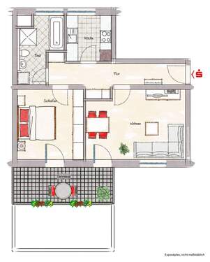 Aus-/Umbauvorschlag - 2 Zimmer Etagenwohnung in Erlangen