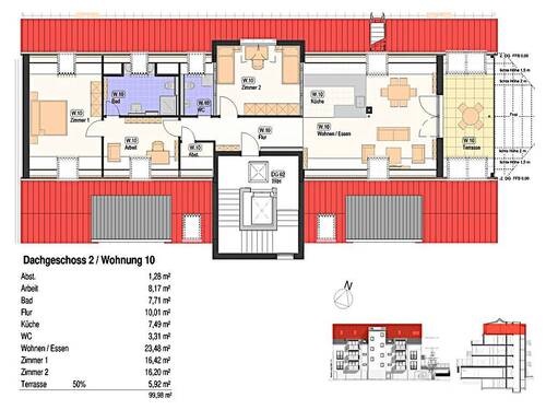 Große Dachwohnung - 