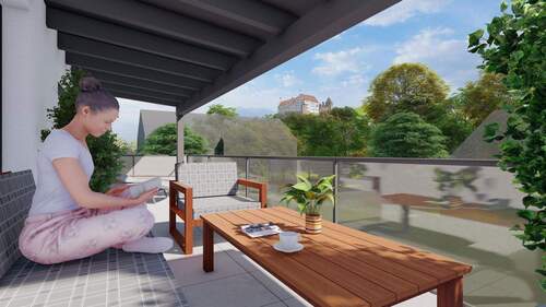 Dachgeschoß mit Balkon - Etagenwohnung mit 111,30 m&sup2; in Landshut zum Kaufen