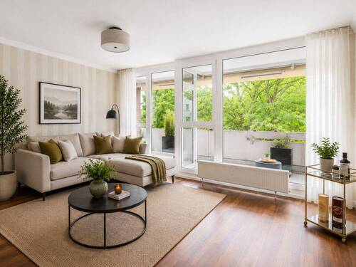 Wohnzimmer virtuell möbliert - DREI-ZIMMER-WOHNUNG IN HANNOVER - ANDERTEN