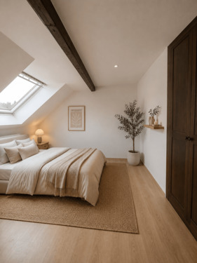 Schlafzimmer (Symbolbild, KI-generiert) - 2 Zimmer Etagenwohnung in Gera