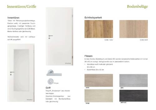 Ausstattung Türen/ Bodenbeläge - 