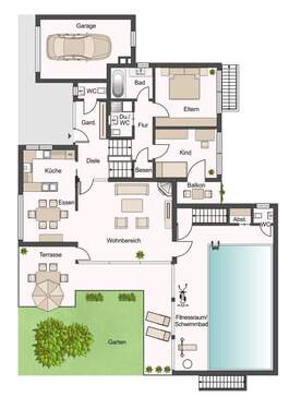 Erdgeschoss + Obergeschoss - 