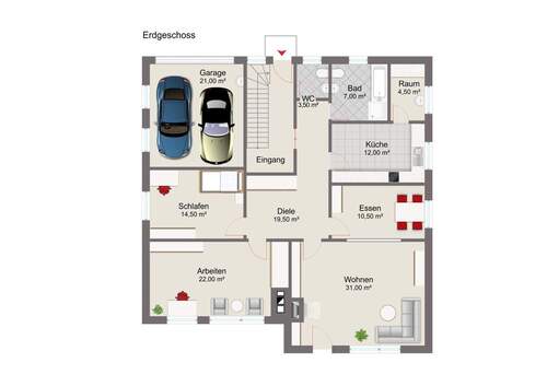 Erdgeschoss mit Mustermöblierung/Ausstattung - 