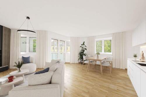 Wohnzimmer Beispiel - AIGNER - Helle 4-Zimmer-Wohnung mit Loggia in München-Pasing