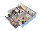 Visualisierung Grundriss IDEE - 2 Zimmer Etagenwohnung zum Kaufen in München