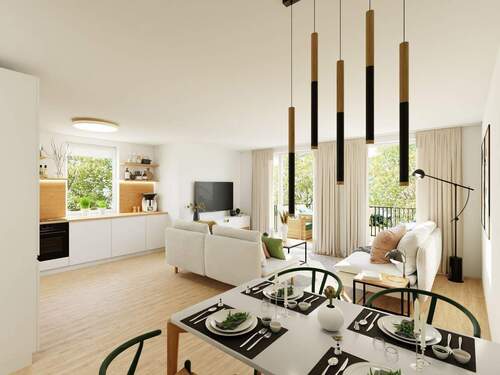 Visualisierung Wohnen OG.jpg - 2 Zimmer Etagenwohnung in Nürnberg