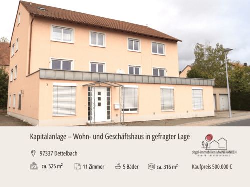 Immobilie mit ganz viel Potenzial - Wohn- und Geschäftshaus mit Entwicklungschance in Dettelbach