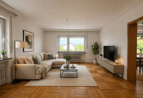 Wohnzimmer - KI generiert - Etagenwohnung mit 135,00 m&sup2; in Ludwigsburg / Neckarweihingen zur Miete