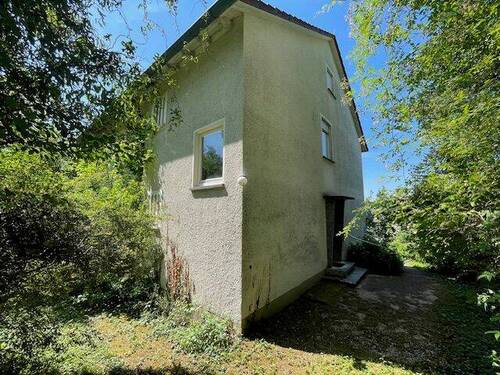 Hausseitenansicht mit Hauseingang - 