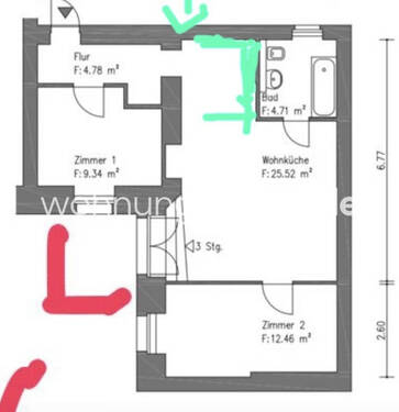 Bild 2 - 3 Zimmer Etagenwohnung zur Miete in Berlin