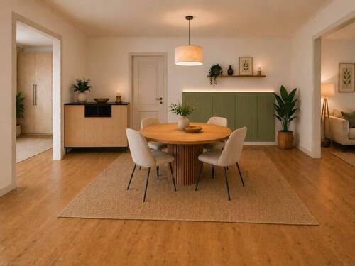 Wohn-/Essbereich- Unverbindliche Visualisierung KI-generiert - 3 Zimmer Etagenwohnung zur Miete in Stuttgart