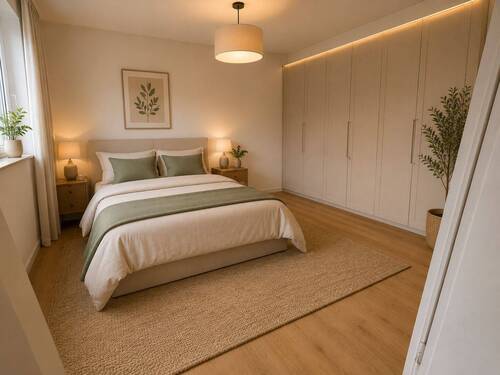 Schlafzimmer - Unverbindliche Visualisierung KI-generiert - 3 Zimmer Etagenwohnung in Stuttgart