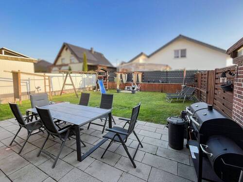 Gartenbereich mit Terrasse - Doppelhaushälfte mit 97,00 m&sup2; in Ibbenbüren zum Kaufen