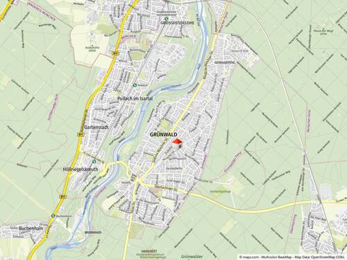 Kartenausschnitt - Grundstück in Grünwald