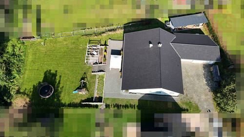 Luftbild Terrasse VP - Moderner und Attraktiver Bungalow in einem gut etablierten Wohngebiet in Namborn zu verkaufen!