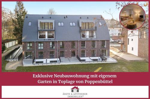 Ärzte & Apotheker Immobilien - Exklusive Neubauwohnung mit eigenem Garten in Toplage von Poppenbüttel