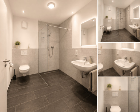Moderne Badezimmer ohne Fenster - 