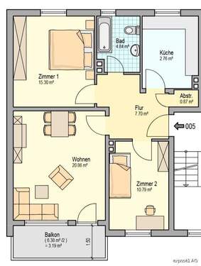 Beet88-2.OG - 3 Zimmer Etagenwohnung zur Miete in Hagen