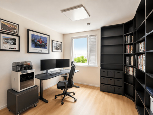Arbeitszimmer mit KI bearbeitet - 