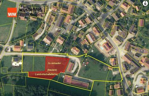 Markierte Flurstücke stehen zum Verkauf - 