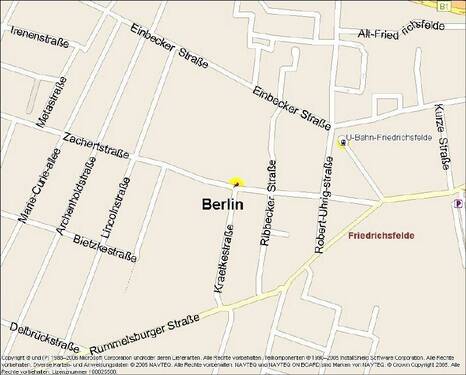 Kartenausschnitt - 2 Zimmer Etagenwohnung zur Miete in Berlin