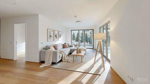 Wohnzimmer - KI Einrichtungsvorschlag - 4 Zimmer Etagenwohnung zur Miete in München