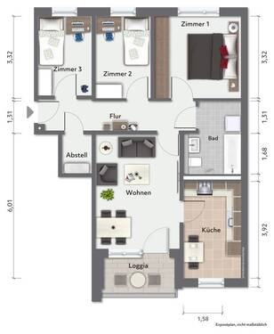 Bild 2 - 4 Zimmer Etagenwohnung zur Miete in Greifswald
