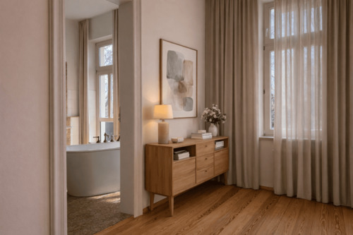 Blick ins Badezimmer (KI) - 