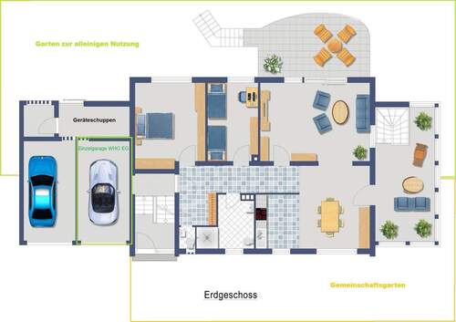 Erdgeschoss - 6 Zimmer Etagenwohnung in Schwaig