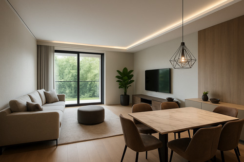 Wohnzimmer - Luxuriös kernsanierte 3,5-Zimmer Eigentumswohnung mit traumhaftem Ausblick