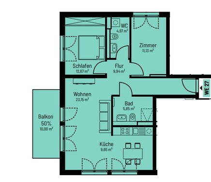 WE27 3 Zi 2OG - 