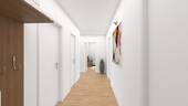 Wohnung Nr. 3 - Flurbereich in Richtung Schlaf- und Kinderzimmer sowie zum Bad - 