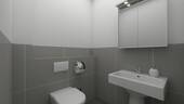 Wohnung Nr. 3 - Gäste-WC im Eingangsbereich - Achtung, weiße Fliesen wie im Hauptbad! - 