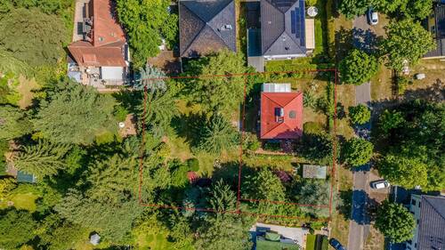 Bellevuestraße 8 Drohne mit Grundstücksgrenze - Grundstück in Hohen Neuendorf zum Kaufen