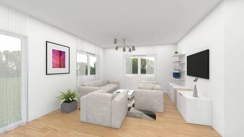 Wohnung Nr. 1 - Wohn- / Esszimmer (ca. 33,20m² Wfl.) - Sitzbereich - 