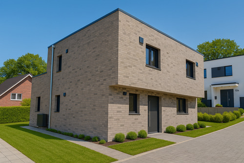 Außenansicht (KI) - Fast fertig und doch noch alles möglich - Ihr moderner Neubau (Effizienzhaus 40) wartet auf seinen Feinschliff!