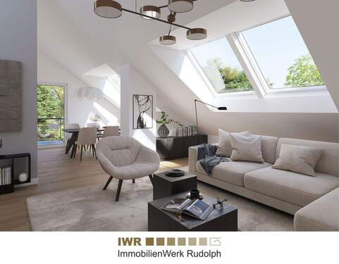 Visualisierung Wohnung 8 - -wohnen mit teckblick- NEUBAU 2,5 Zimmer DG-Wohnung mit großen Dachflächenfenstern